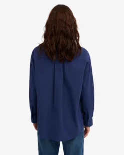 Organic Oversized Shirt - Marine Blue