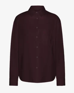 Organic Oversized Shirt - Oxblood Red