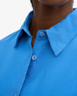 Organic Oversized Shirt - Pacific Blue