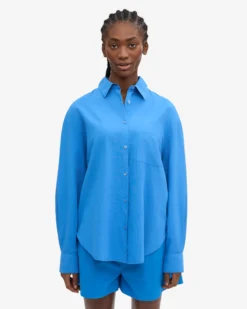 Organic Oversized Shirt - Pacific Blue