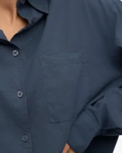 Organic Oversized Shirt - Petrol Blue