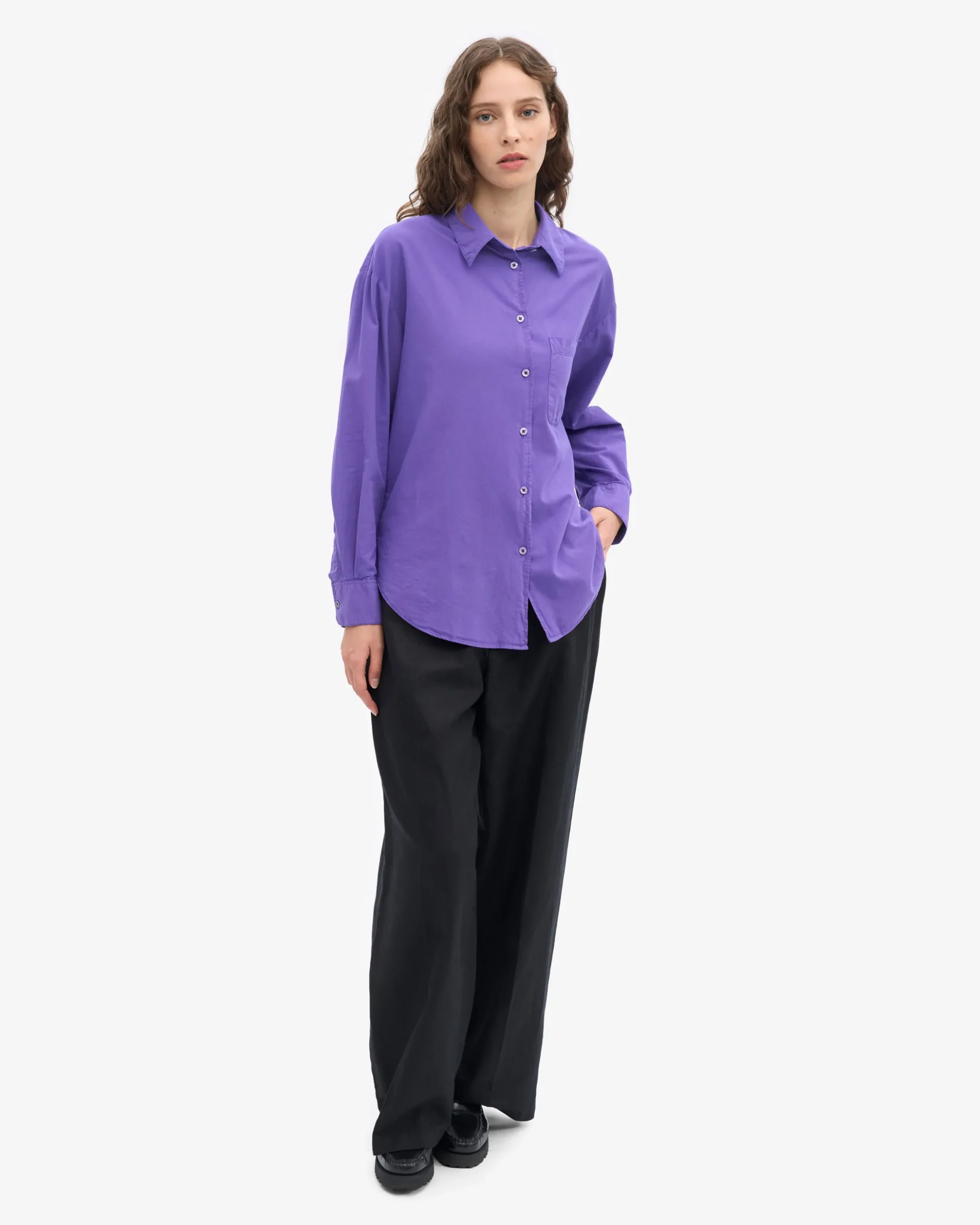 Organic Oversized Shirt - Ultra Violet