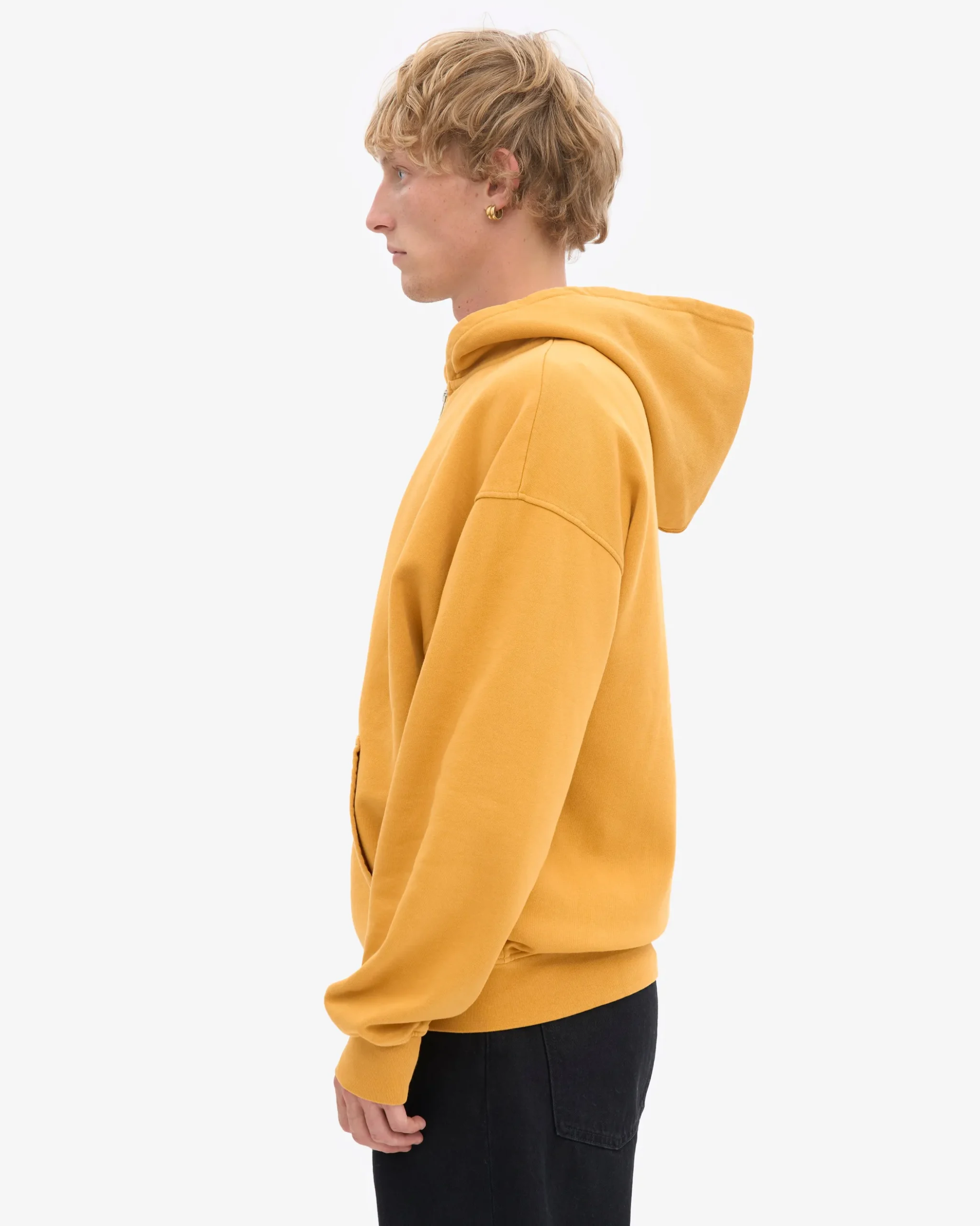 Organic Oversized Zip Hood - Burned Yellow