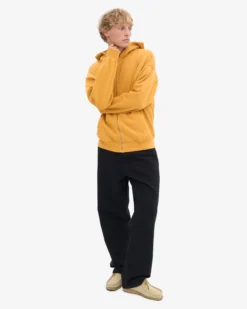 Organic Oversized Zip Hood - Burned Yellow