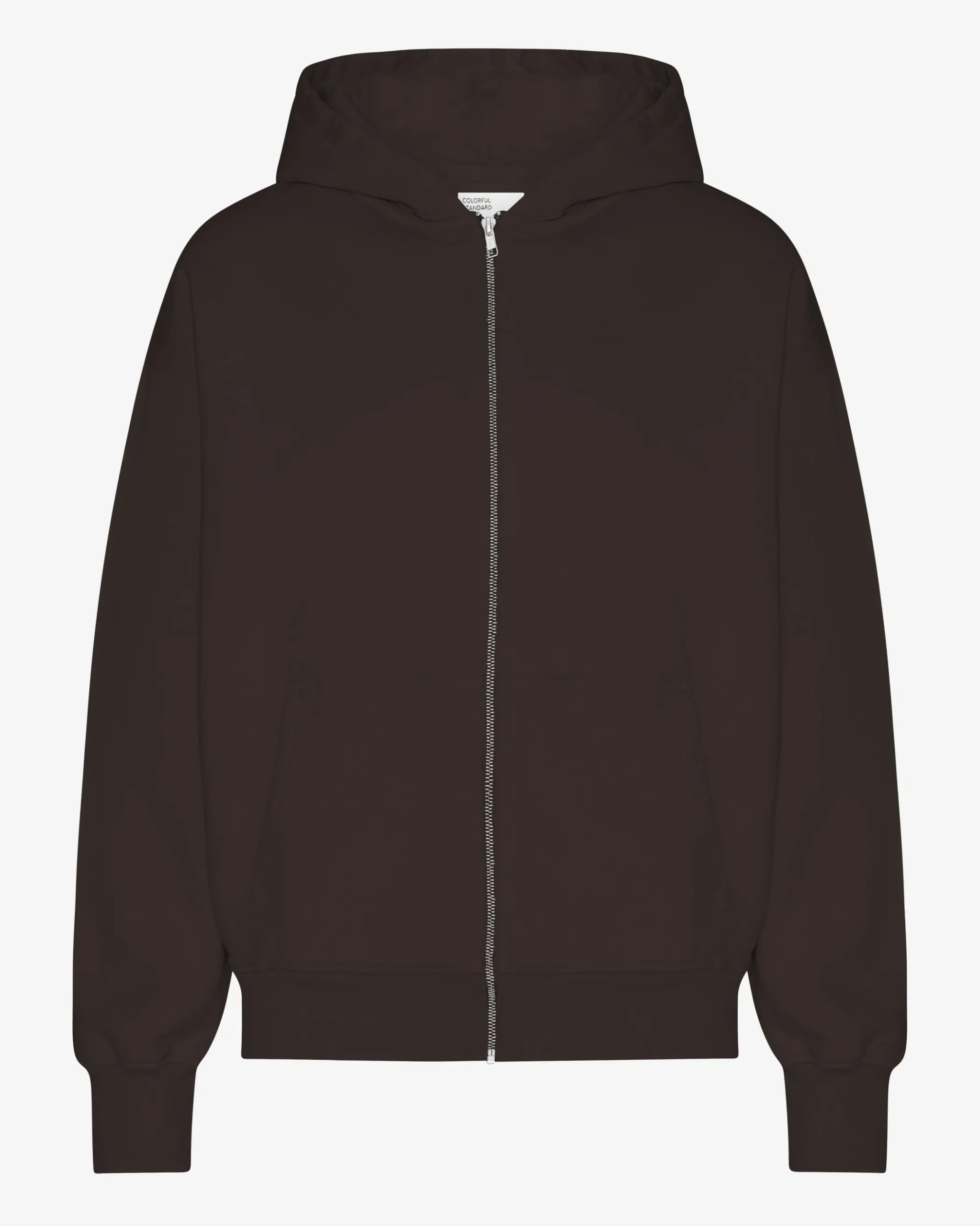 Organic Oversized Zip Hood - Coffee Brown