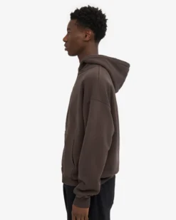 Organic Oversized Zip Hood - Coffee Brown