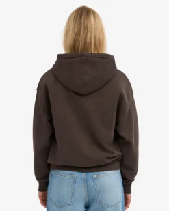 Organic Oversized Zip Hood - Coffee Brown