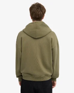 Organic Oversized Zip Hood - Dusty Olive