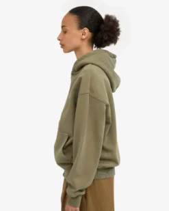 Organic Oversized Zip Hood - Dusty Olive