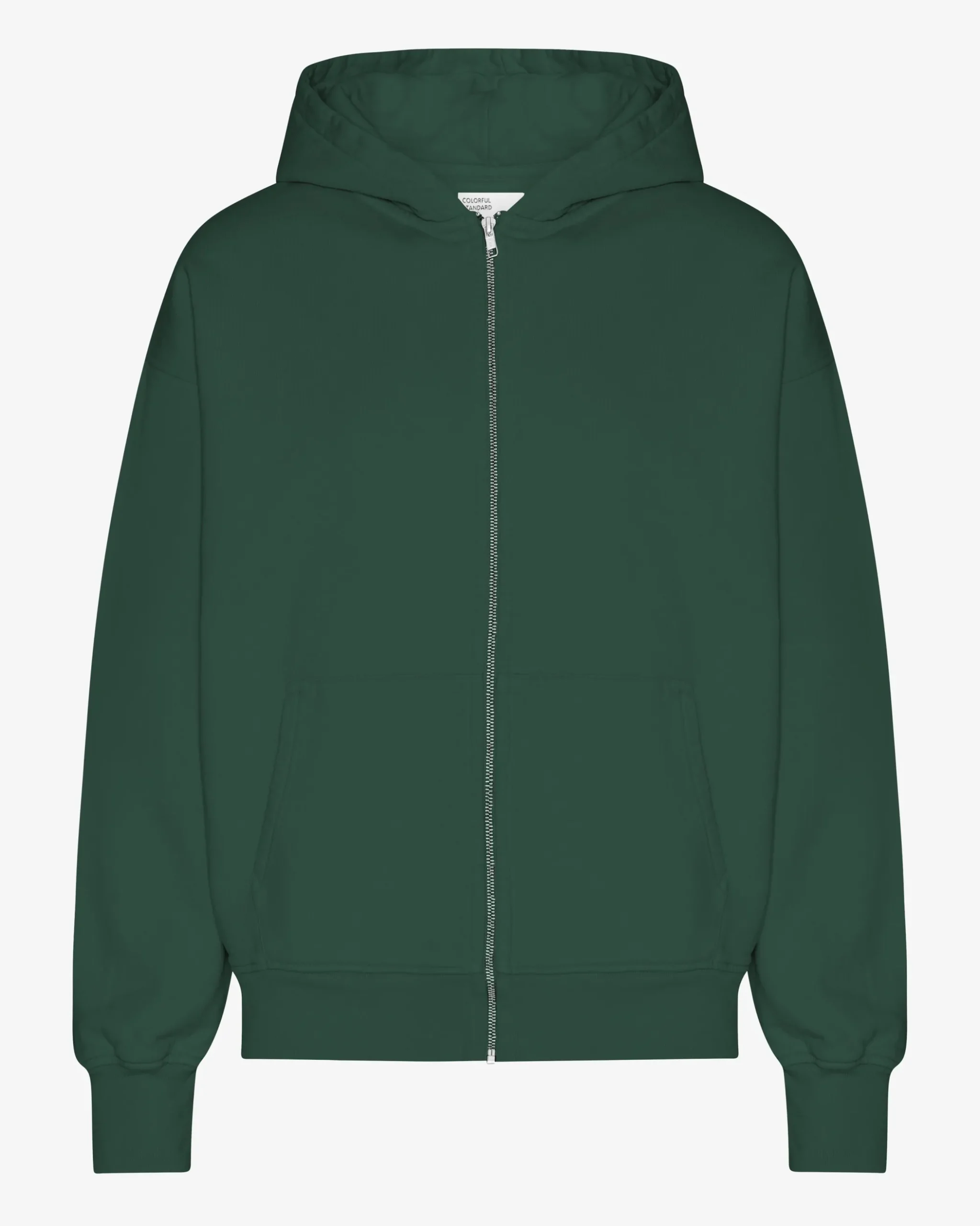 Organic Oversized Zip Hood - Emerald Green