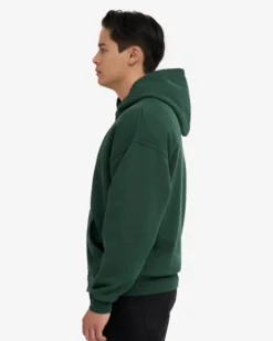 Organic Oversized Zip Hood - Emerald Green