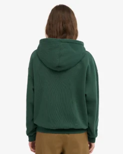 Organic Oversized Zip Hood - Emerald Green