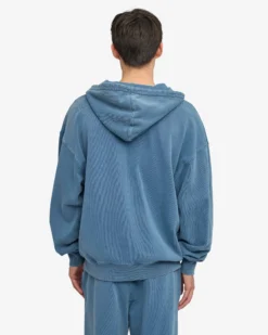 Organic Oversized Zip Hood - Faded Indigo