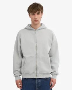 Organic Oversized Zip Hood - Faded Grey