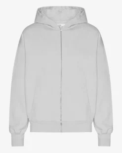 Organic Oversized Zip Hood - Faded Grey