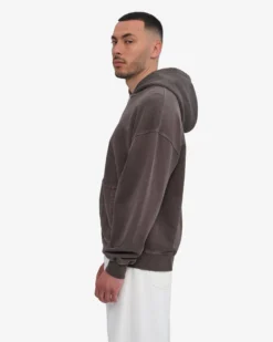 Organic Oversized Zip Hood - Faded Mud