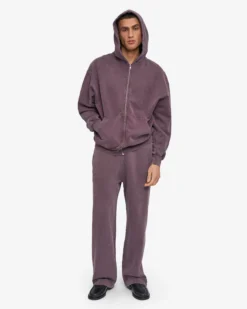 Organic Oversized Zip Hood - Faded Grape