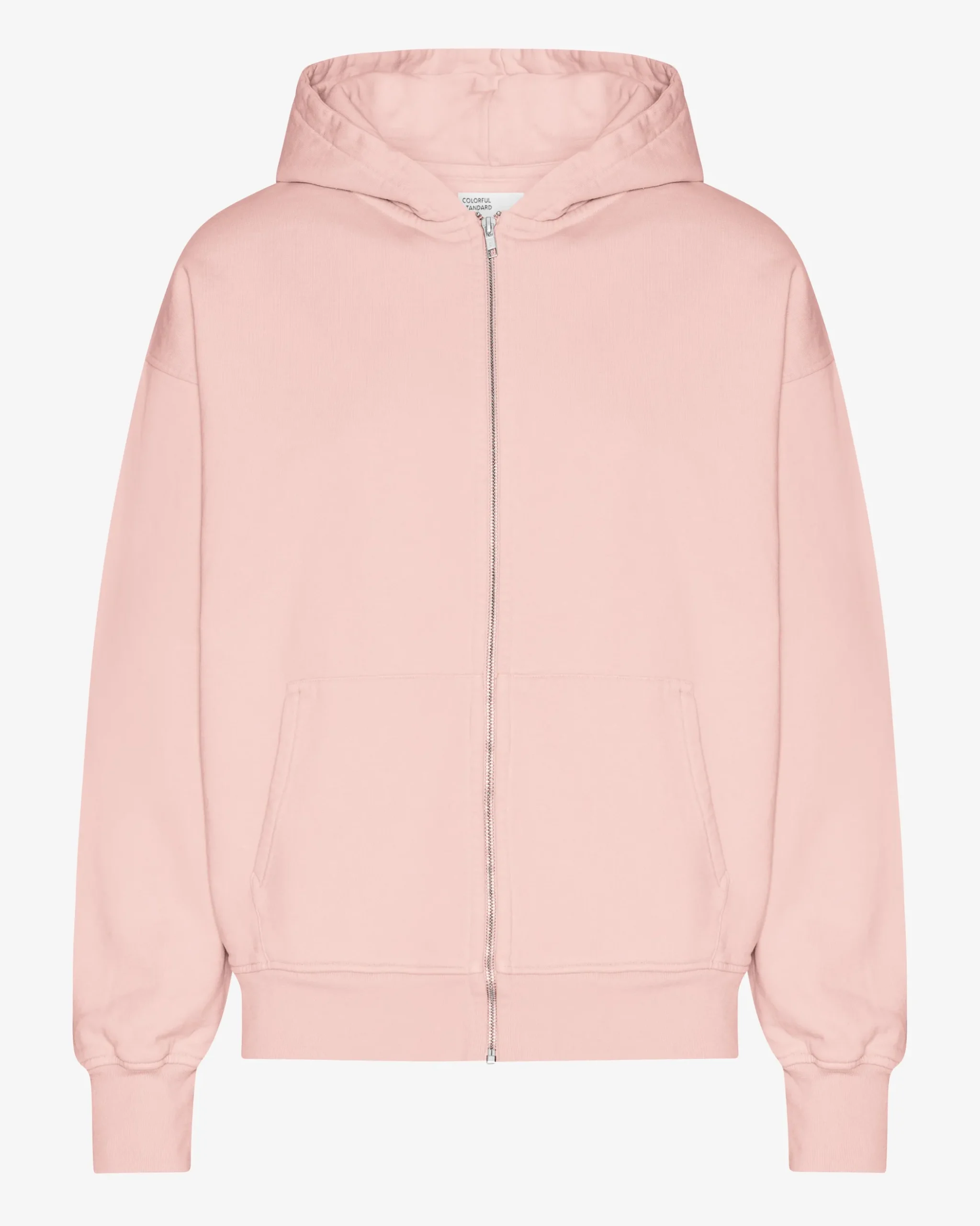 Organic Oversized Zip Hood - Faded Pink