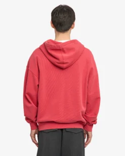 Organic Oversized Zip Hood - Faded Red