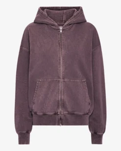 Organic Oversized Zip Hood - Faded Grape