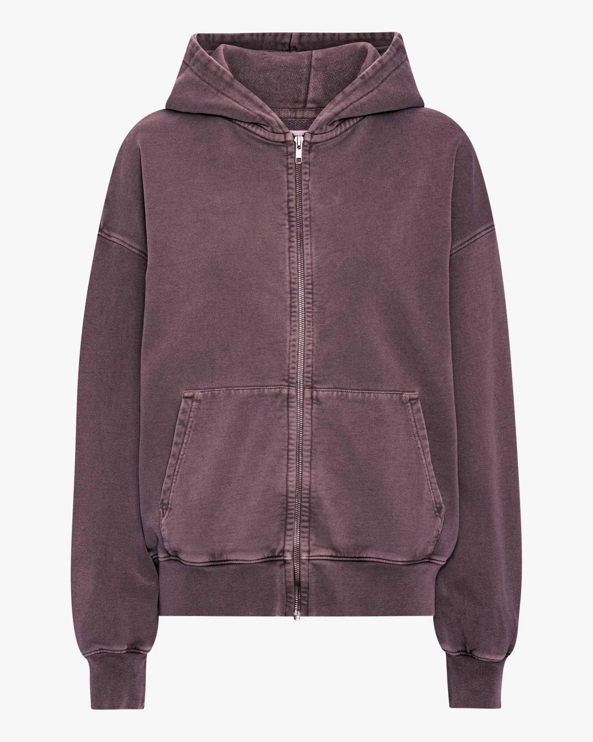 Organic Oversized Zip Hood - Faded Grape