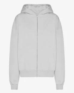 Organic Oversized Zip Hood - Faded Grey