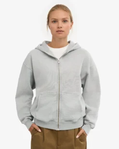 Organic Oversized Zip Hood - Faded Grey