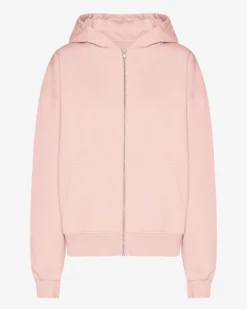 Organic Oversized Zip Hood - Faded Pink
