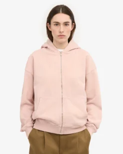 Organic Oversized Zip Hood - Faded Pink