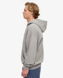 Organic Oversized Zip Hood - Heather Grey