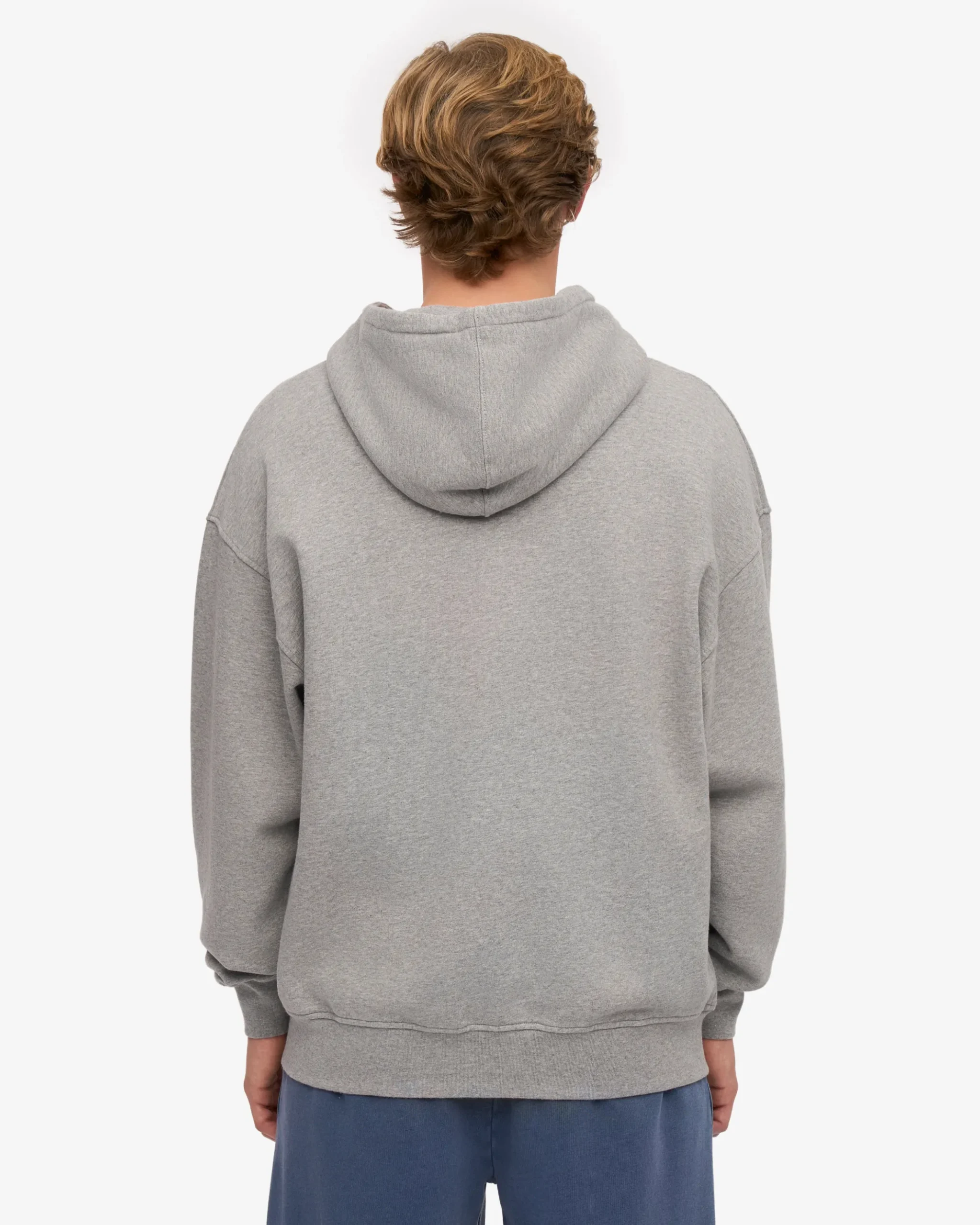 Organic Oversized Zip Hood - Heather Grey
