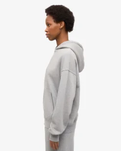 Organic Oversized Zip Hood - Heather Grey