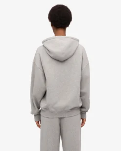 Organic Oversized Zip Hood - Heather Grey