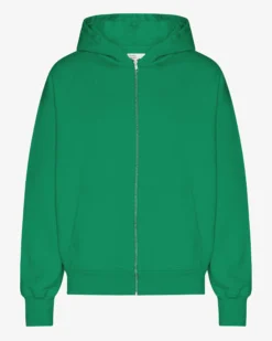 Organic Oversized Zip Hood - Kelly Green