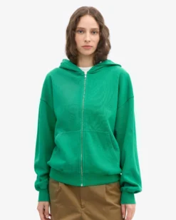 Organic Oversized Zip Hood - Kelly Green