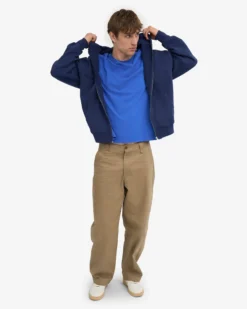 Organic Oversized Zip Hood - Marine Blue