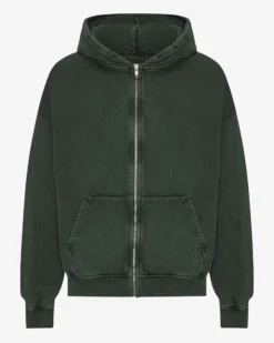 Organic Oversized Zip Hood - Midnight Forest