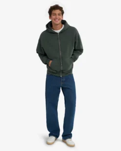 Organic Oversized Zip Hood - Midnight Forest