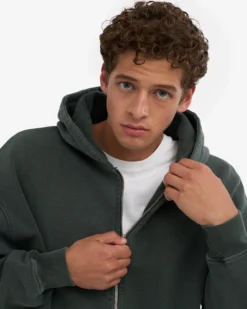 Organic Oversized Zip Hood - Midnight Forest
