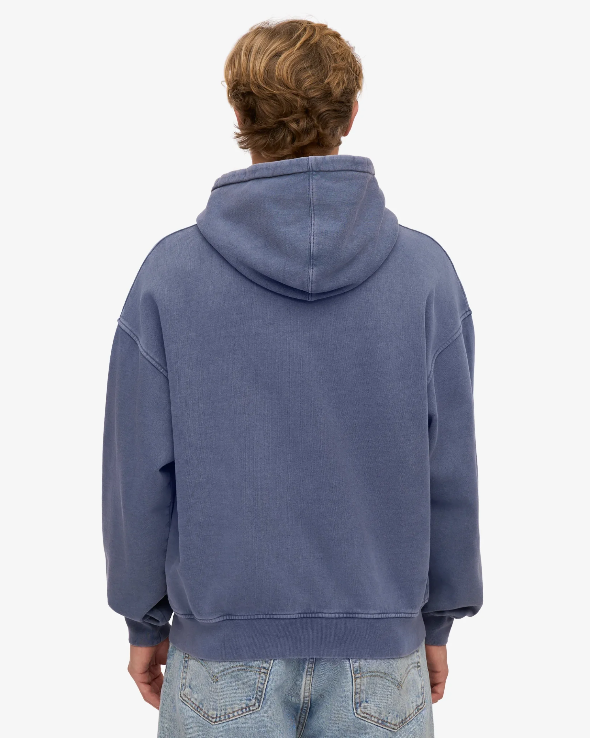 Organic Oversized Zip Hood - Neptune Blue