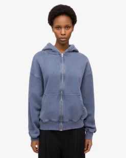 Organic Oversized Zip Hood - Neptune Blue