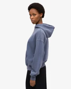 Organic Oversized Zip Hood - Neptune Blue