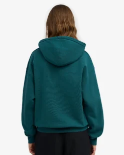 Organic Oversized Zip Hood - Ocean Green