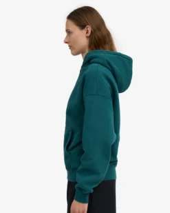 Organic Oversized Zip Hood - Ocean Green