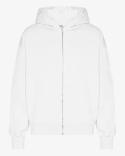 Organic Oversized Zip Hood - Optical White