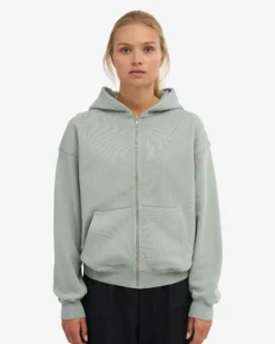 Organic Oversized Zip Hood - Optical White