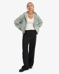 Organic Oversized Zip Hood - Optical White