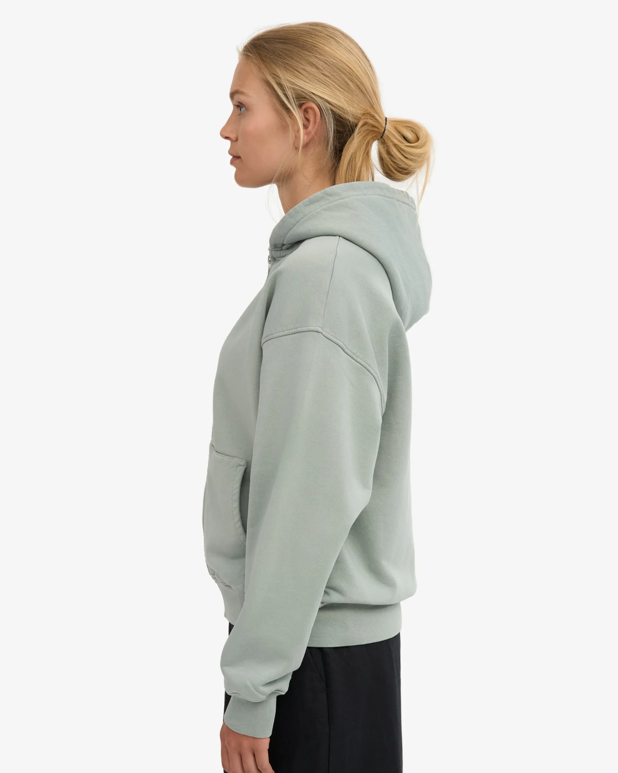 Organic Oversized Zip Hood - Optical White