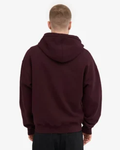 Organic Oversized Zip Hood - Oxblood Red