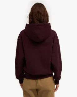 Organic Oversized Zip Hood - Oxblood Red